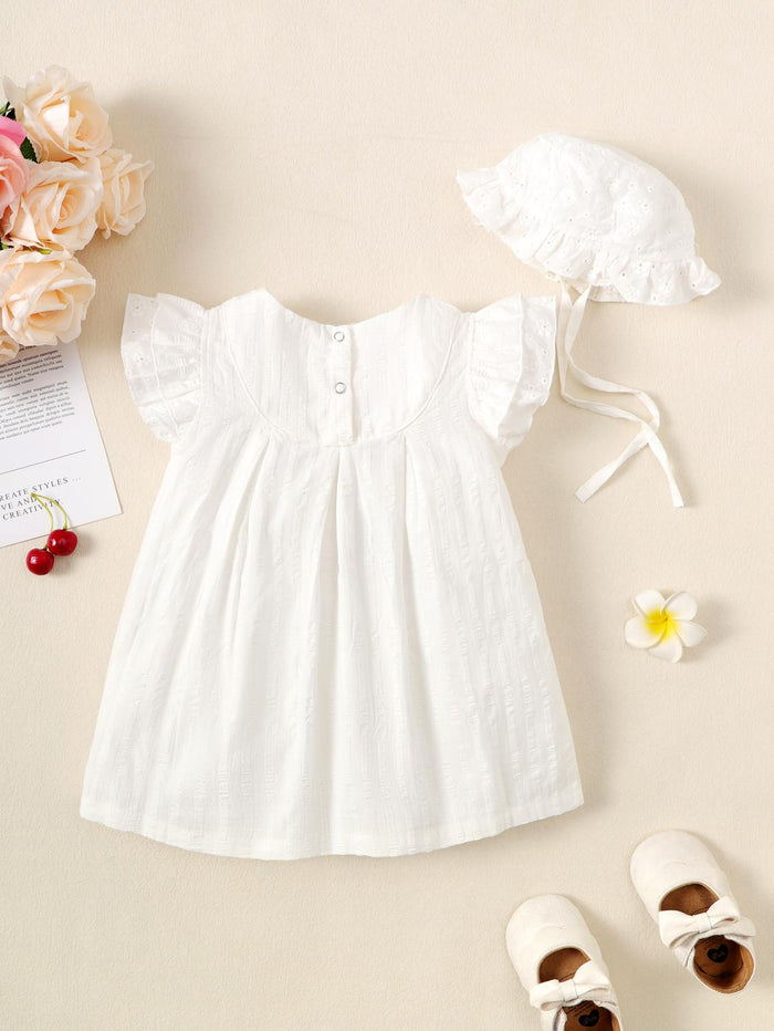 2-15M Kid Fashion Ready Stock Girls Outfits Sleeveless Solid Color Summer Dress With Hat 2Pcs Clothes Set Catpapa  ZX-ZB001