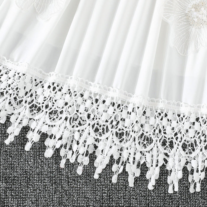 2-8Y Wholesale Girls Dress Bulk Flower Girl Dresses White Lace Christian Baptism Dress Muslim Eid Al-Fitr Bulk Kids Clothes