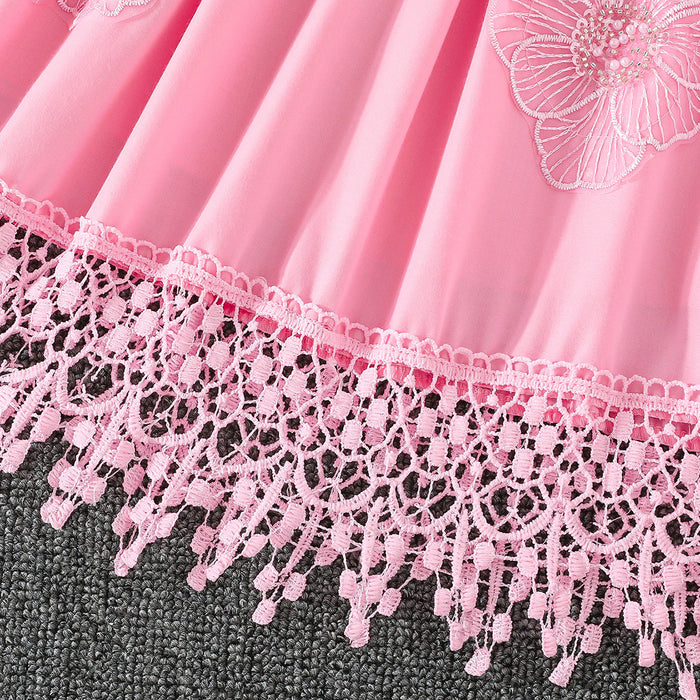 2-8Y Wholesale Girls Dress Bulk Flower Girl Dresses White Lace Christian Baptism Dress Muslim Eid Al-Fitr Bulk Kids Clothes