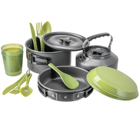 2 Person Camping Cooking Set with Kettle – 15pc