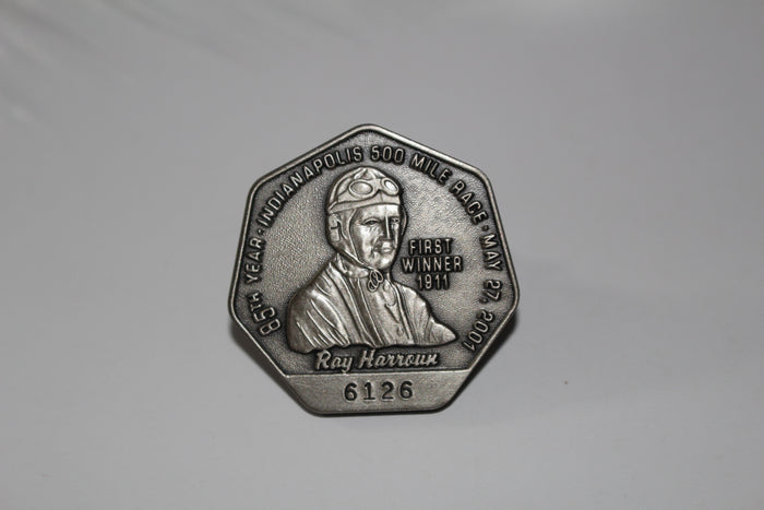 2001 Indy 500 Silver Pit Badge