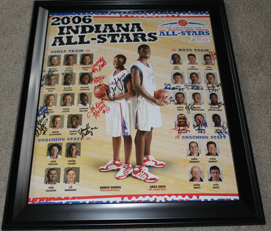 2006 Indiana High School Basketball All Star Team Autographed Poster