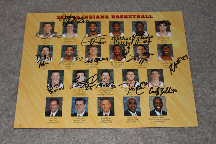 2011-12 Indiana University Team Signed Photo, Zeller, Oladipo, Watford - Vintage Indy Sports