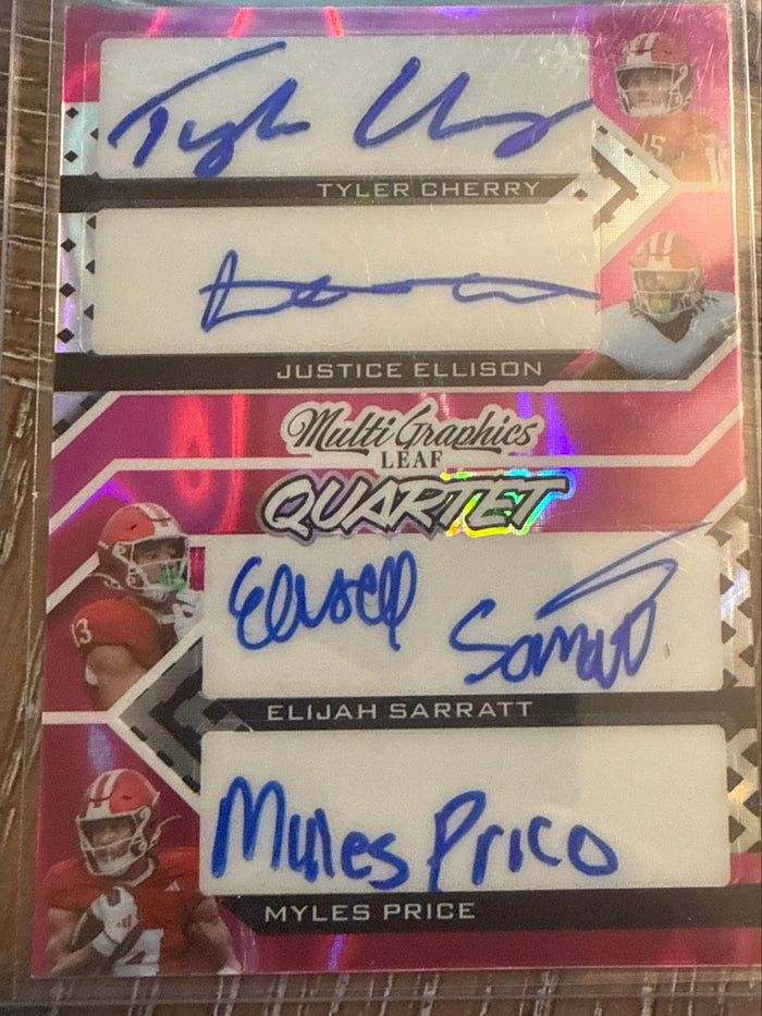2025 Leaf Multi Graphics Quartet Indiana University Autographed Football Card #MQ7 6/7