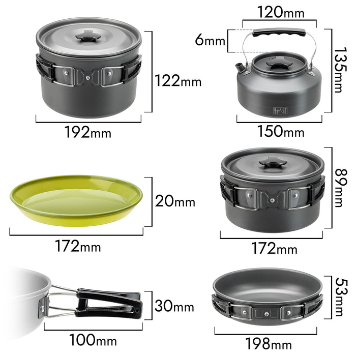 4 Person Camping Cook Set with Kettle – 27pc