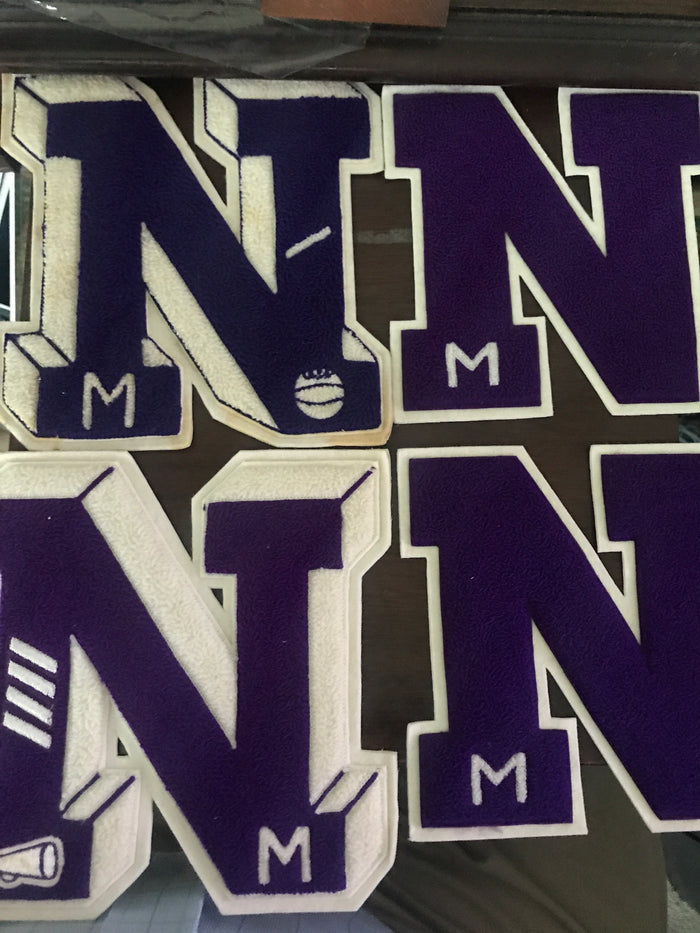 (4) Vintage New Market, Indiana HS Letter Jacket Patches - Vintage Indy Sports
