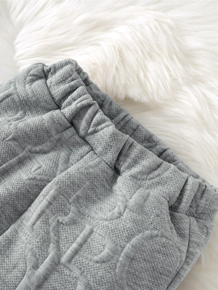 6M-3Y Kid fashion Clothes Boy Gray Long Sleeve Pants 2PCS Catpapa 112205453