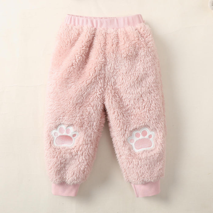 6M-3Y  Kids Fashion Ready Stock Girls Clothes Outfits Rabbit Fluffy Tops Elastic Pants 2Pcs Outfits Pink Catpapa  WS112209601