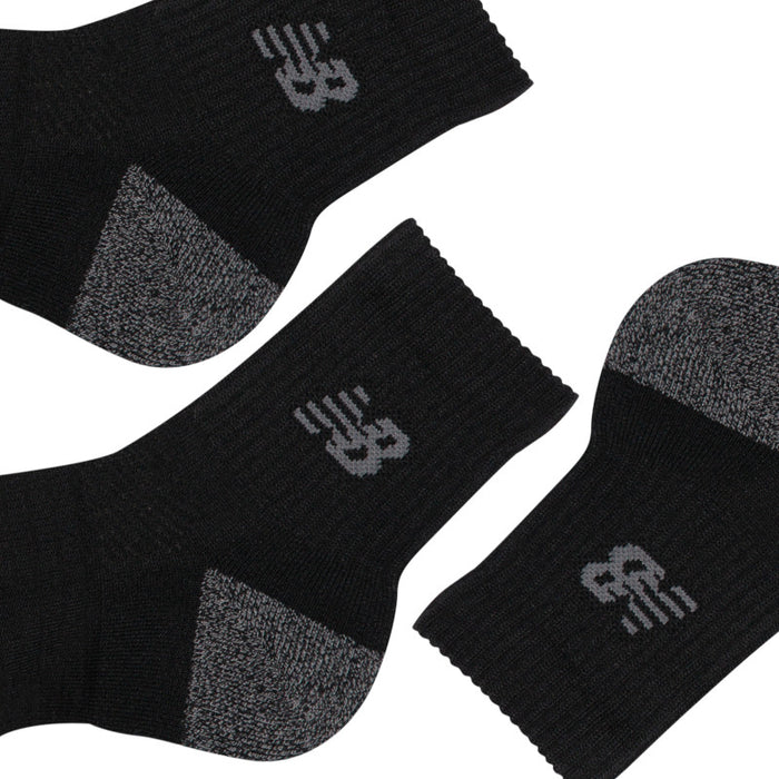 Active QTR Socks 6 Pack - Black