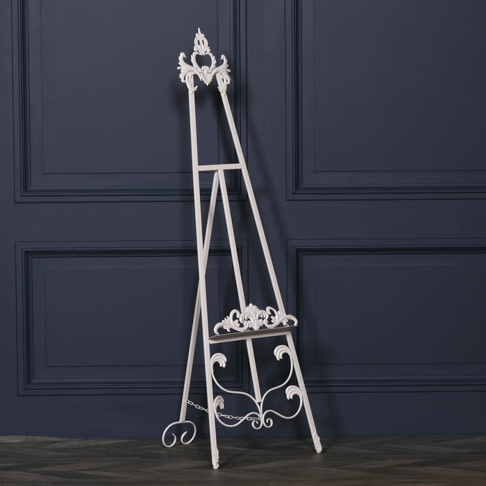 Antiqued French Style Cream Metal Easel - 165cm - Modern Home Interiors