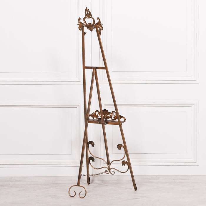 Antiqued French Style Gold Metal Easel - 165cm - Modern Home Interiors