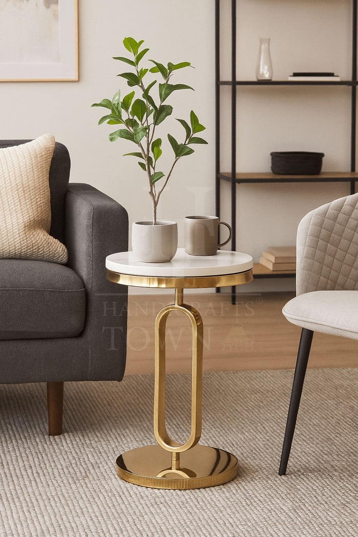 Aurora Glow Metal Side Table
