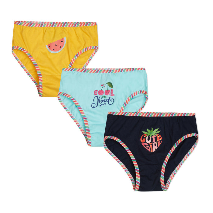 BABY-83 |Red rose Girls Cotton Printed Panty - Pack of 3 (Multicolor)
