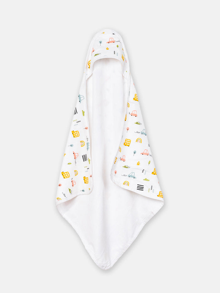 Babyclan Muslin Hooded Terry Towel | Soft Muslin & Absorbent Terry