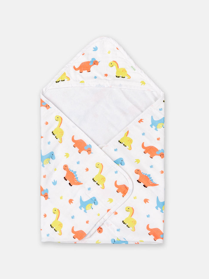 Babyclan Muslin Hooded Terry Towel | Soft Muslin & Absorbent Terry