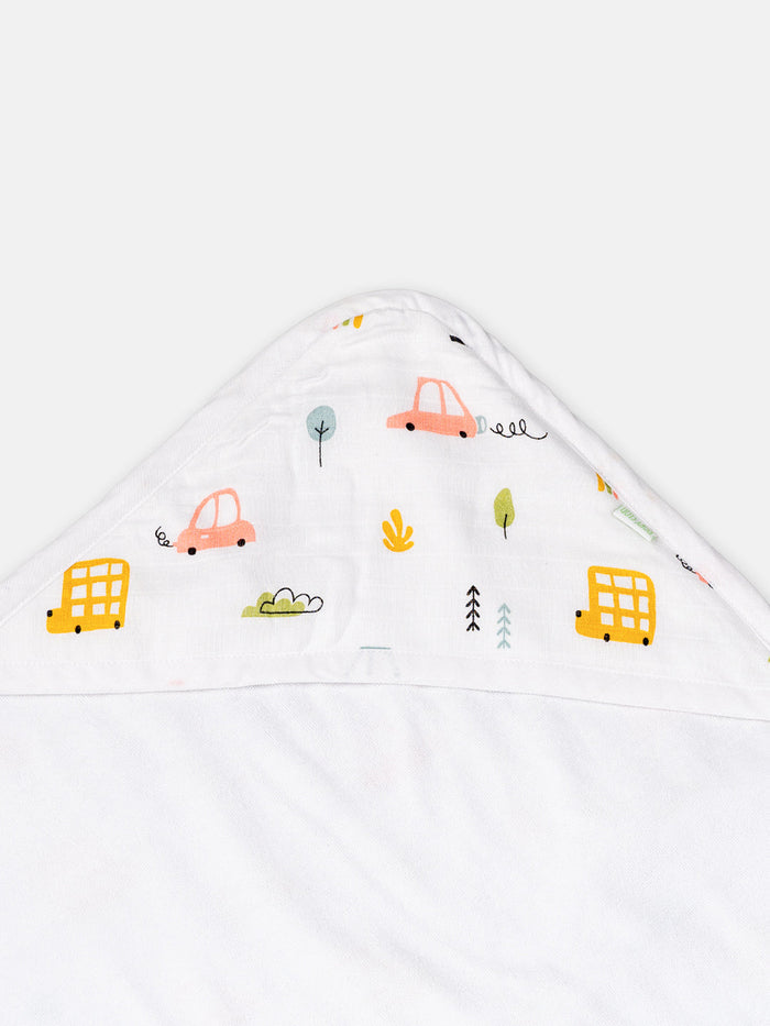 Babyclan Muslin Hooded Terry Towel | Soft Muslin & Absorbent Terry