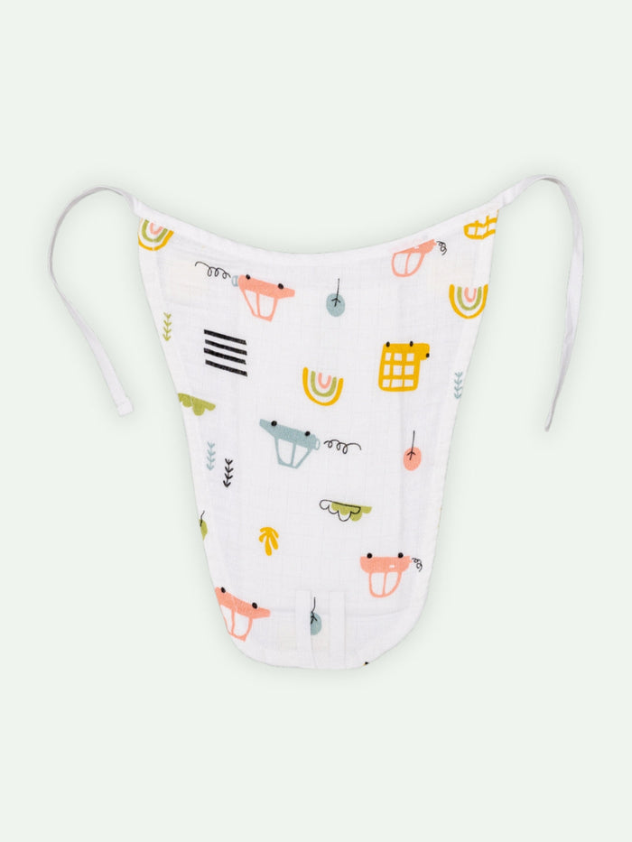 Babyclan Muslin Knotted Jabla Top & Nappy Set - Bus