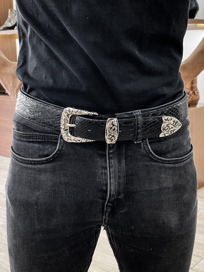 BLACK PYTHON BELT