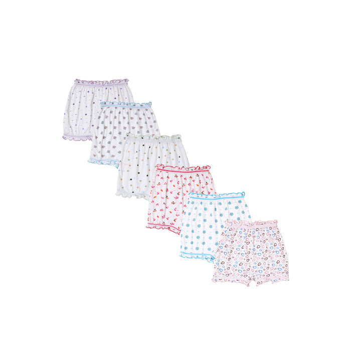 BLM 239|Redrose Girls' Cartoon Print Bloomers – Pack of 6 | Soft Cotton Comfort for Everyday Wear