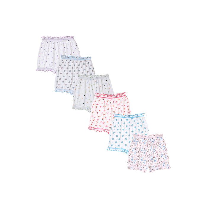 BLM 239|Redrose Girls' Cartoon Print Bloomers – Pack of 6 | Soft Cotton Comfort for Everyday Wear