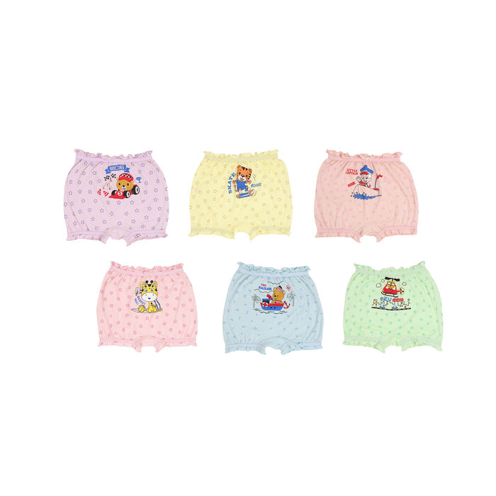 BLM 244|Redrose Girls' Cartoon Print Bloomers – Pack of 6 | Soft Cotton Comfort for Everyday Wear 🦄🌈
