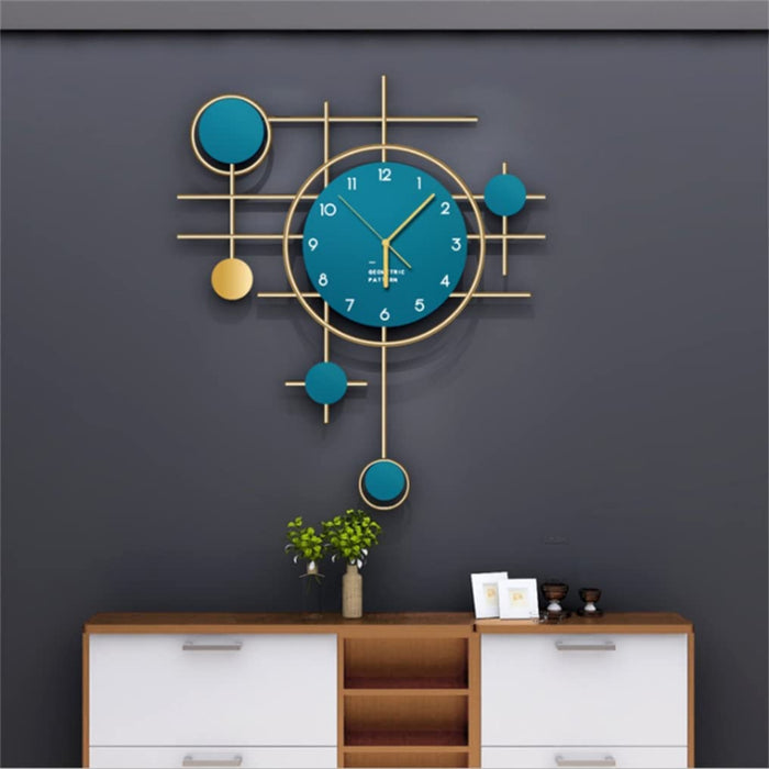 Vintage blue wall clock decor