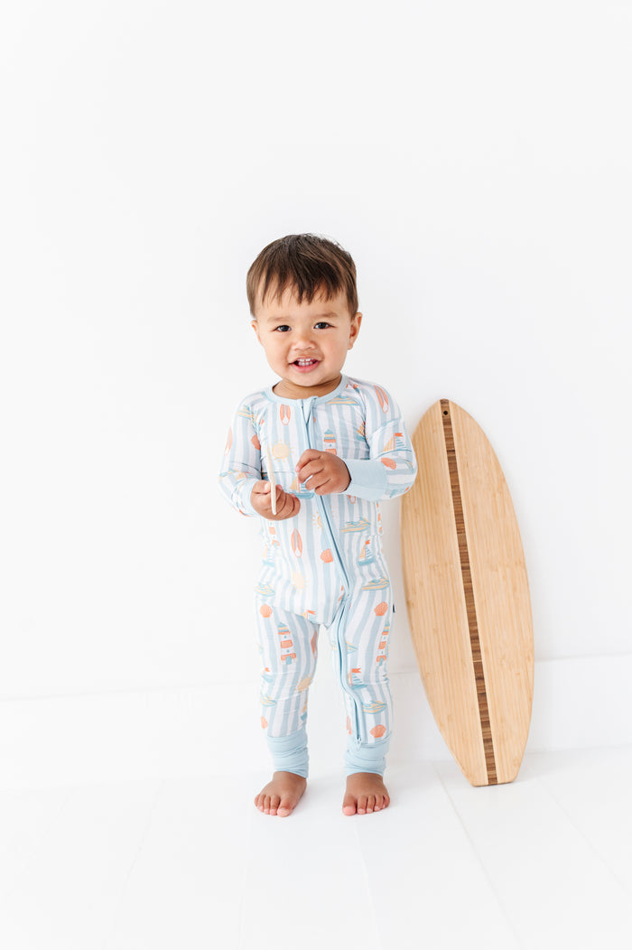 Boardwalk Buddies Blue Convertible Baby Footies