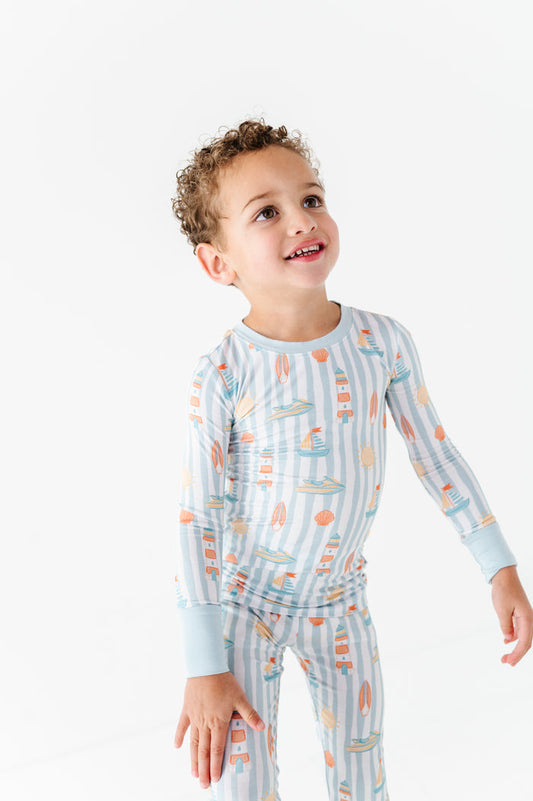 Boardwalk Buddies Blue Kids Pajamas