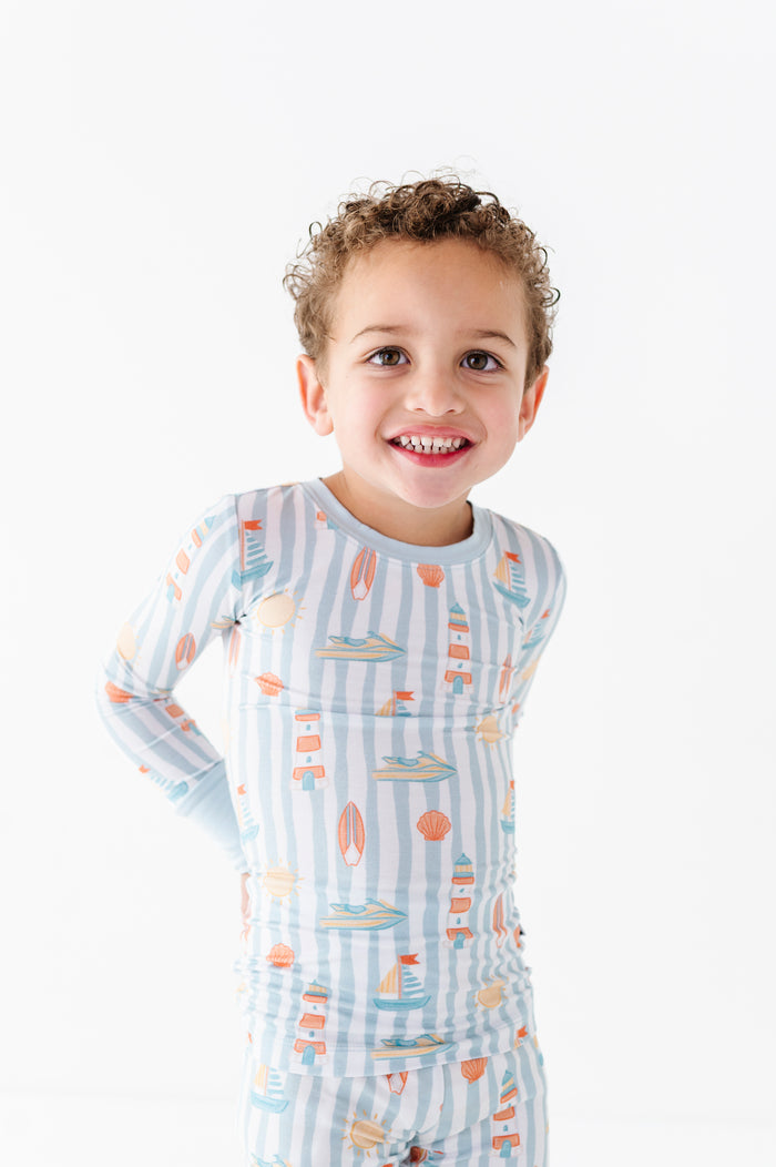Boardwalk Buddies Blue Kids Pajamas Soft