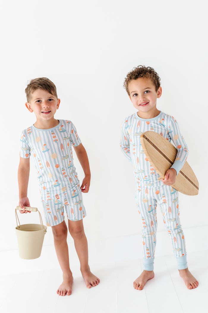Boardwalk Buddies Blue Kids Pajamas Sets