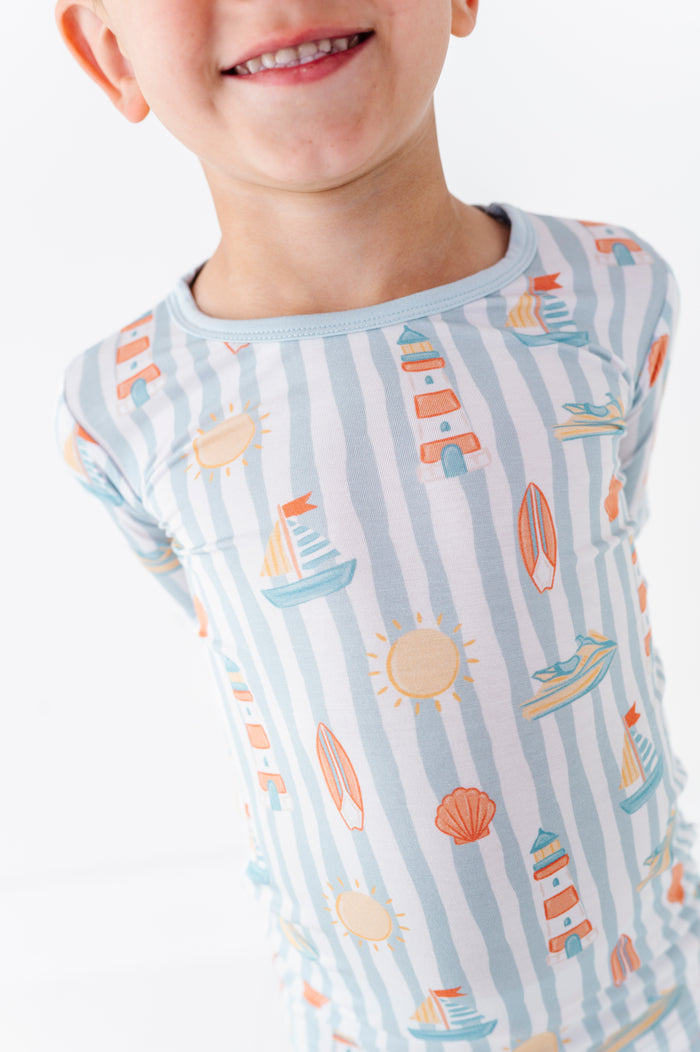 Boardwalk Buddies Blue Pajamas Top