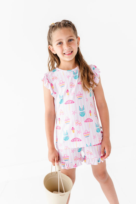 Boardwalk Buddies Ruffle Shorts Pajamas