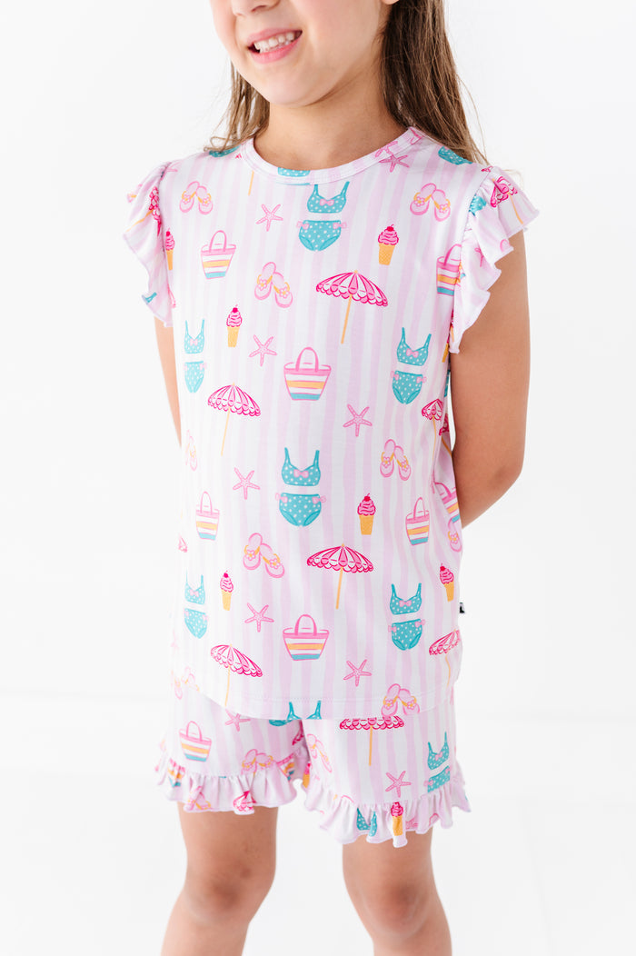 Boardwalk Buddies Ruffle Shorts Pajamas Bamboo