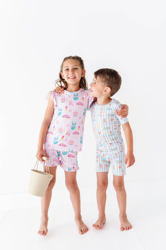 Boardwalk Buddies Ruffle Shorts Pajamas Sets