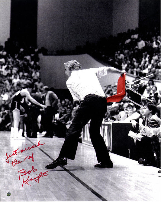 Bob Knight Autographed 16x20 Chair Throw Photo, Inscribed, Steiner COA - Vintage Indy Sports