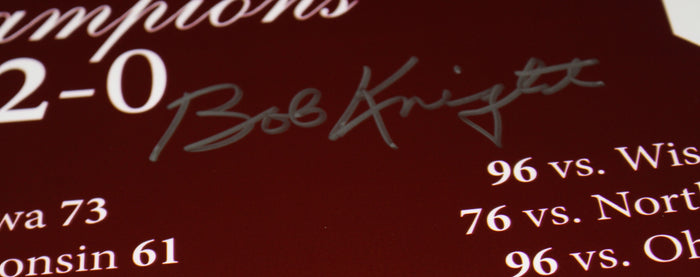 Bob Knight Autographed 1976 Indiana University Perfect Season Panoramic Photo - Vintage Indy Sports