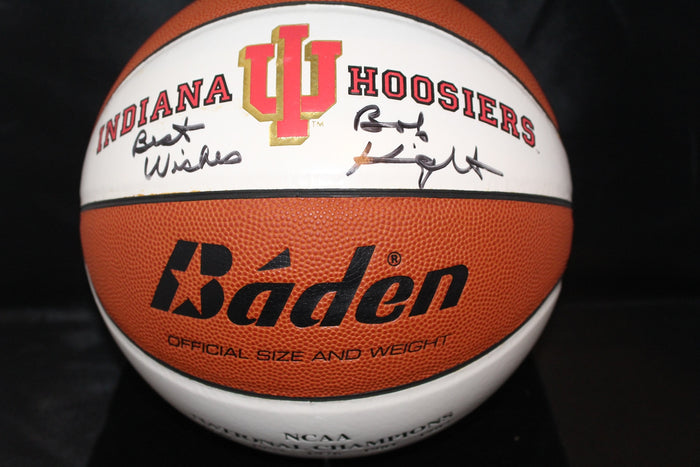 Bob Knight Autographed Indiana University NCAA Champions Logo Basketball - Vintage Indy Sports