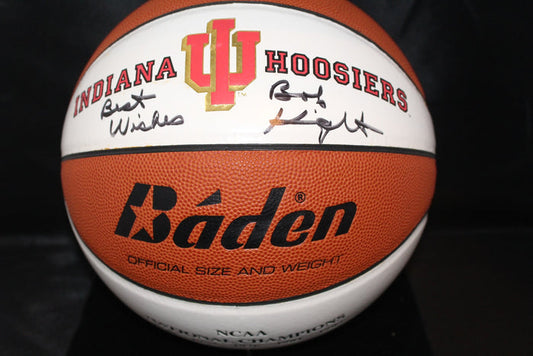Bob Knight Autographed Indiana University NCAA Champions Logo Basketball - Vintage Indy Sports