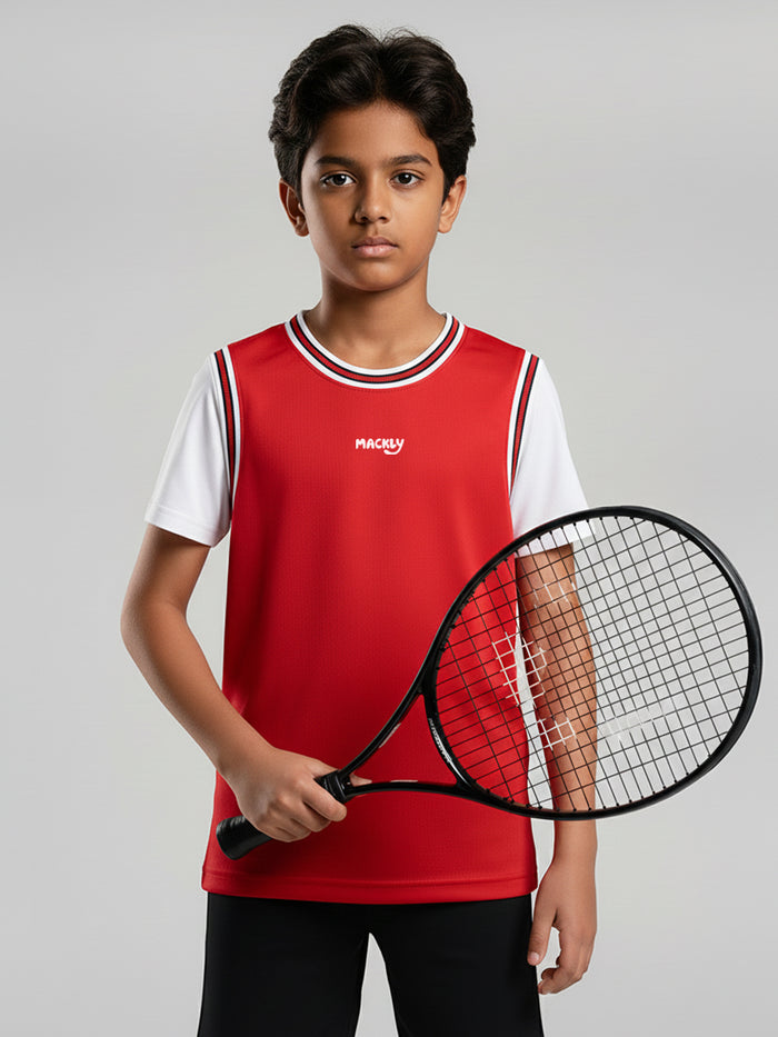 Boys AirDrift Red Stripe Detailed Tee