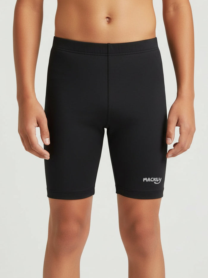 Boys Compression Racer Sports Shorts - Black