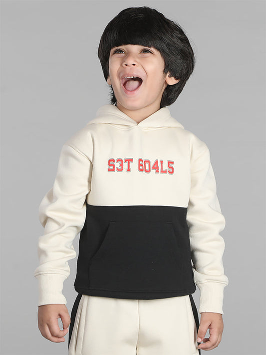 Boys Cut and Sew Printed Pocket Hoodie