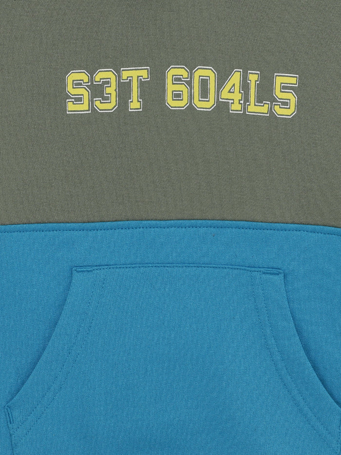 Boys Cut and Sew Printed Pocket Hoodie