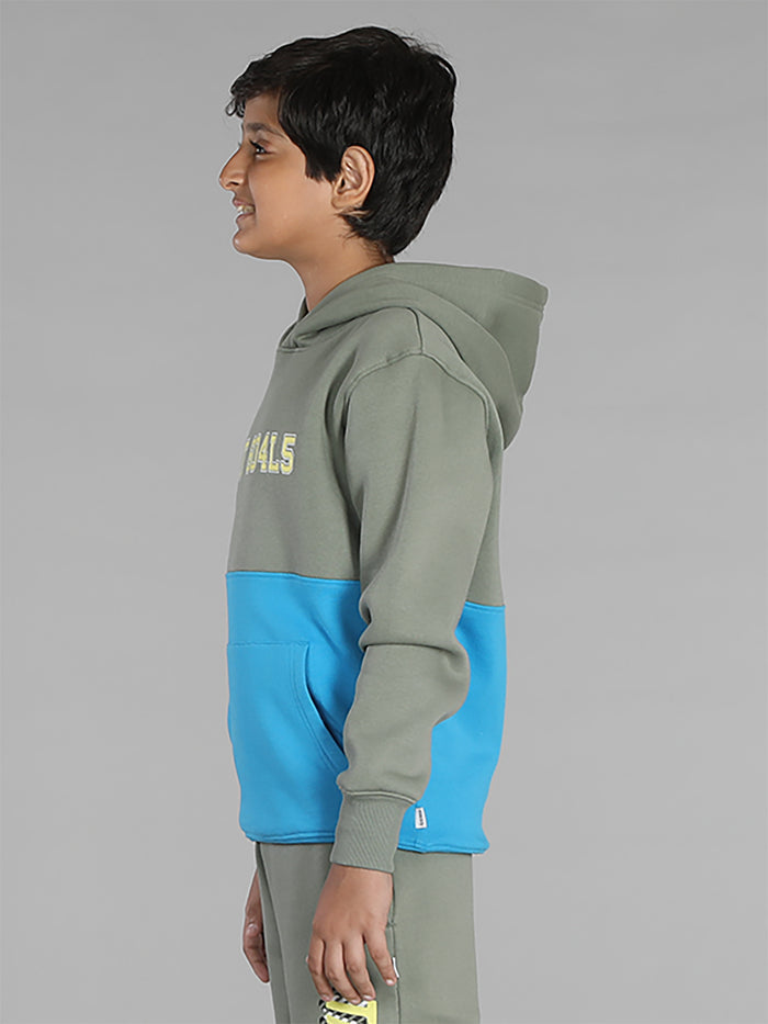 Boys Cut and Sew Printed Pocket Hoodie