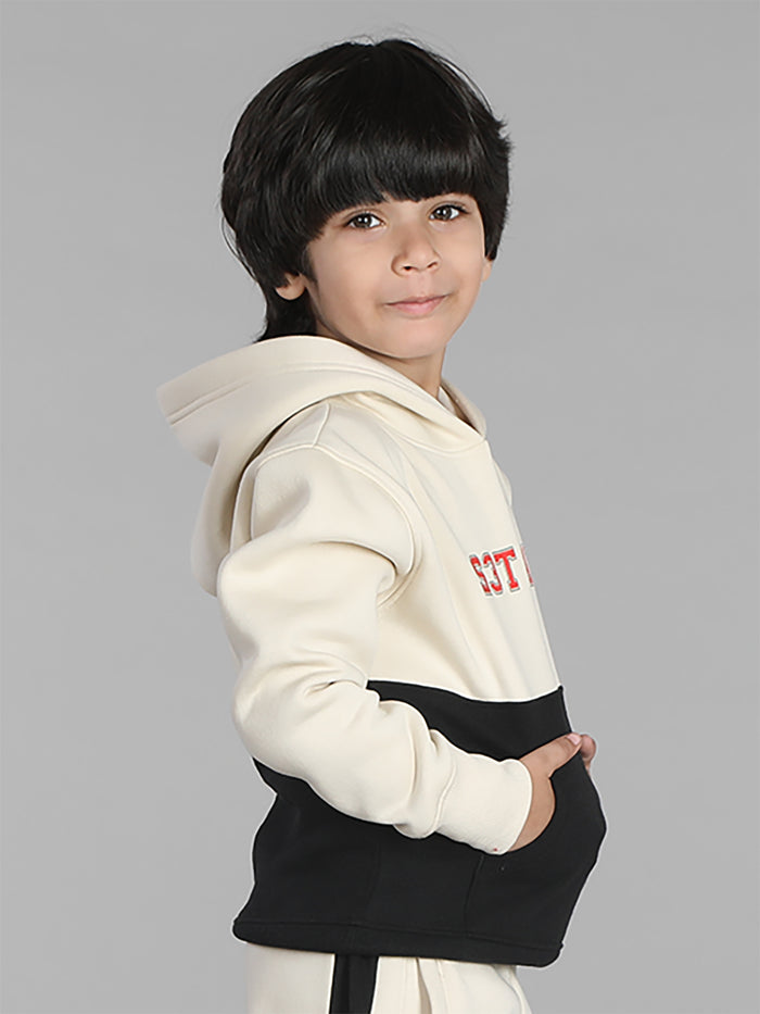 Boys Cut and Sew Printed Pocket Hoodie