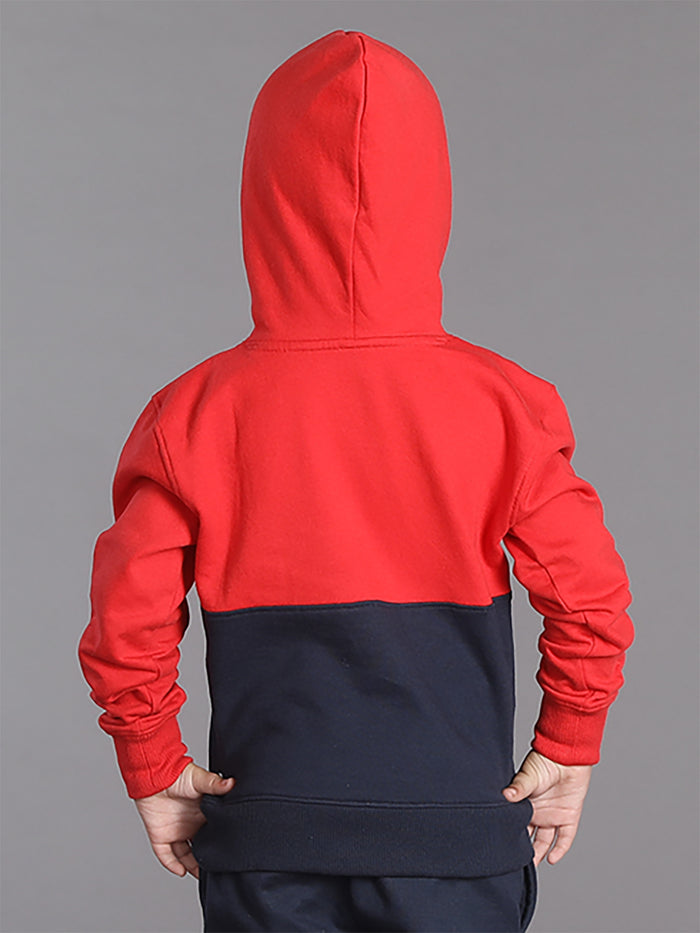 Boys Cut and Sew Printed Pocket Hoodie