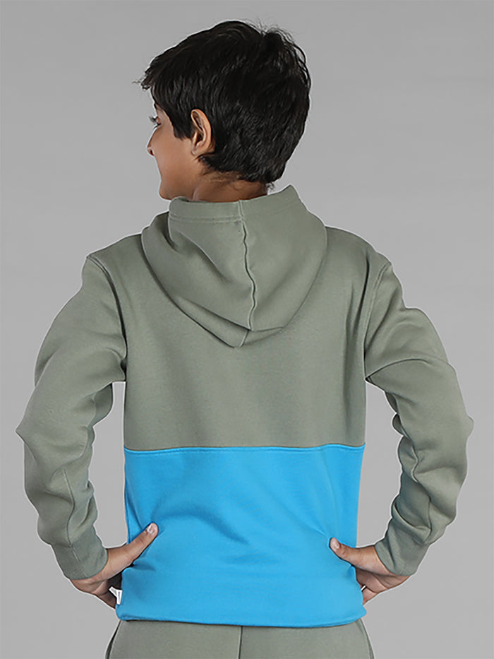 Boys Cut and Sew Printed Pocket Hoodie