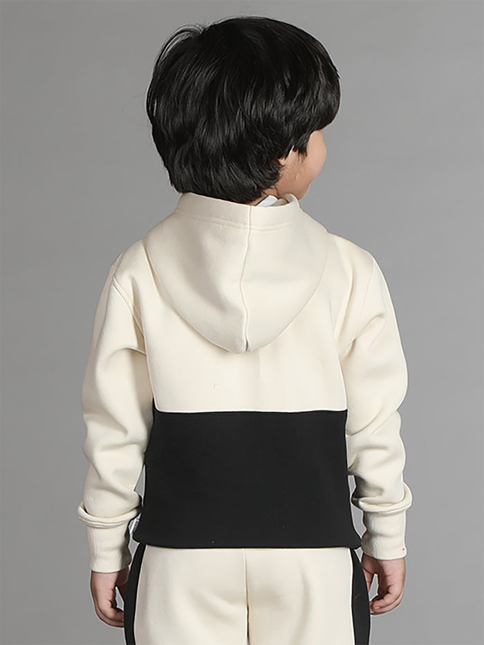 Boys Cut and Sew Printed Pocket Hoodie