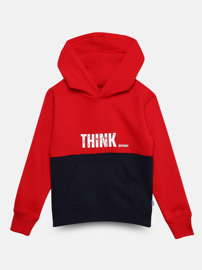 Boys Cut and Sew Printed Pocket Hoodie