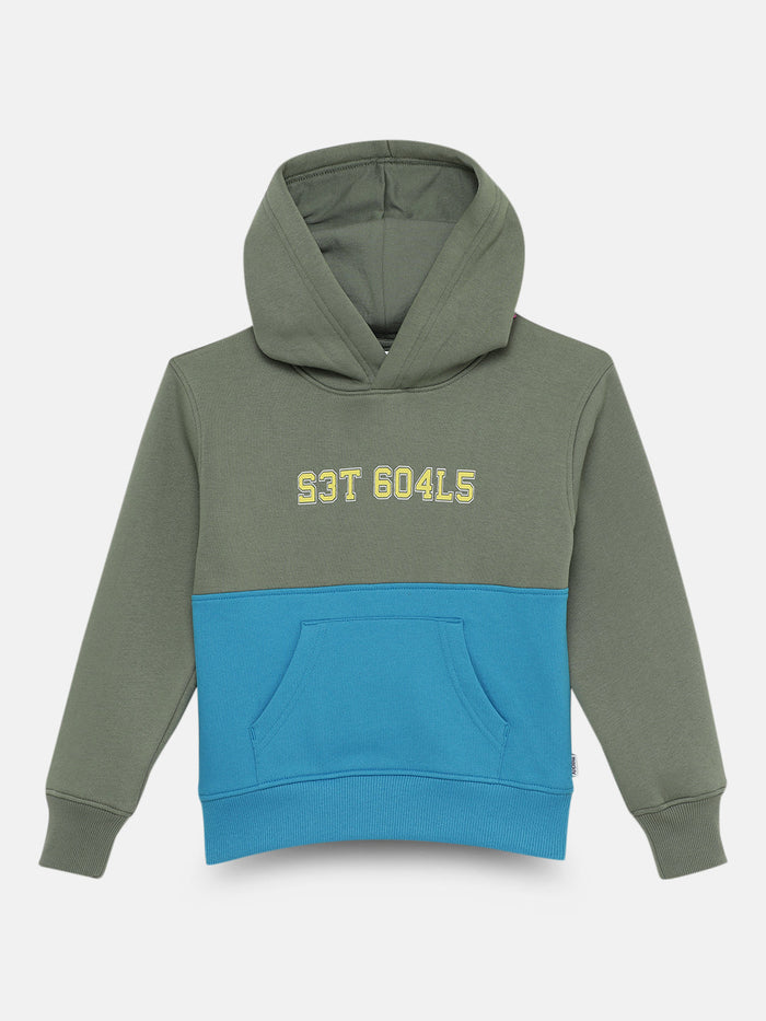 Boys Cut and Sew Printed Pocket Hoodie