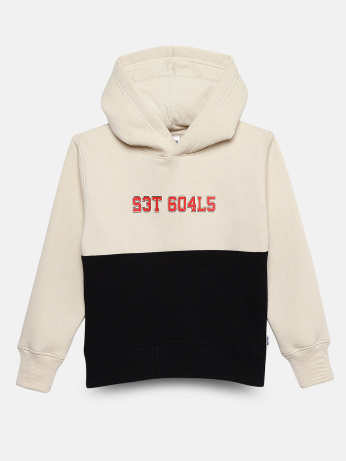 Boys Cut and Sew Printed Pocket Hoodie